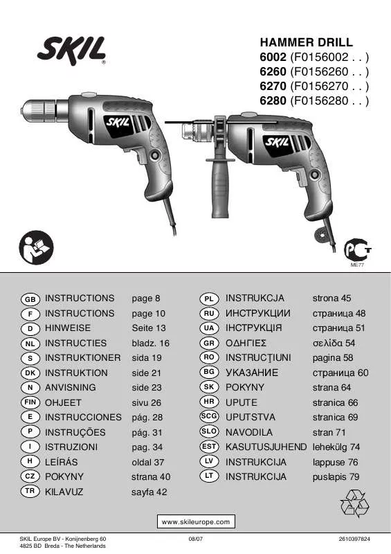 Mode d'emploi SKIL 6002