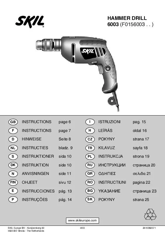 Mode d'emploi SKIL 6003