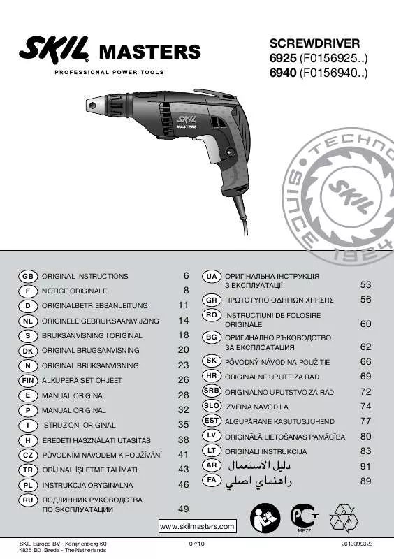 Mode d'emploi SKIL 6925