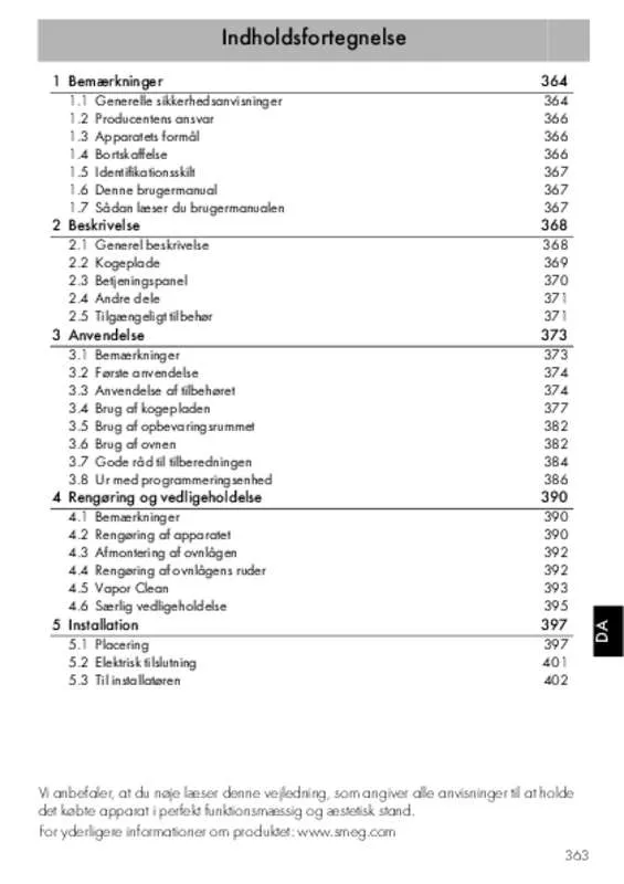 Mode d'emploi SMEG C9CTXI9