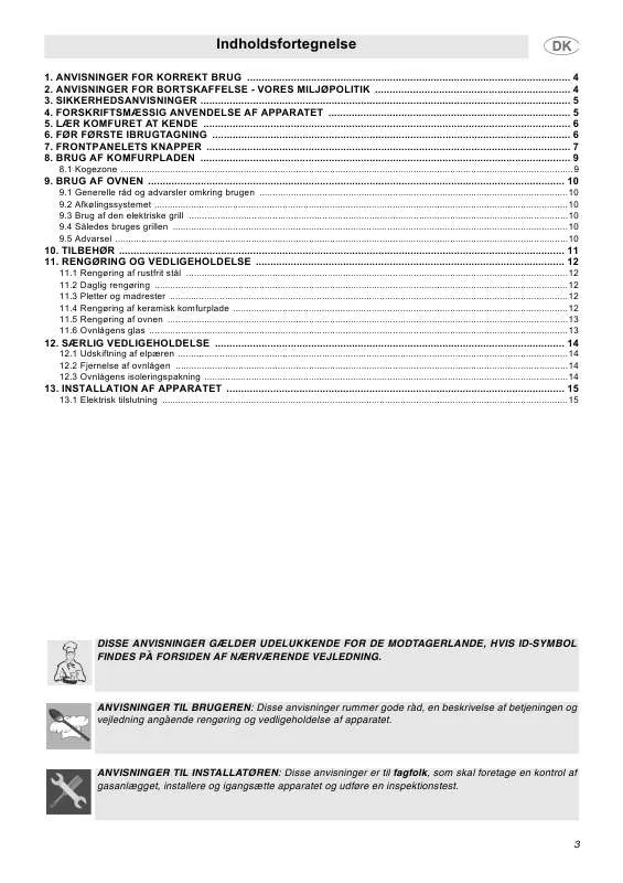 Mode d'emploi SMEG CX66EMS5