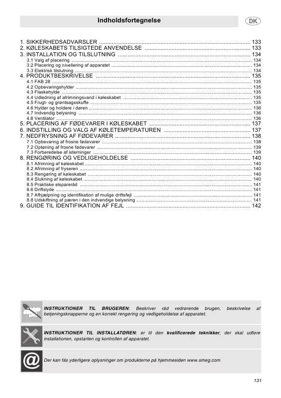 Mode d'emploi SMEG FAB28LCS1