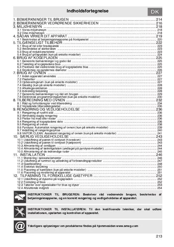 Mode d'emploi SMEG GM 95