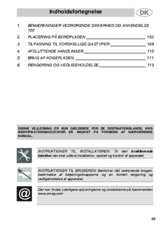 Mode d'emploi SMEG PGF75-4