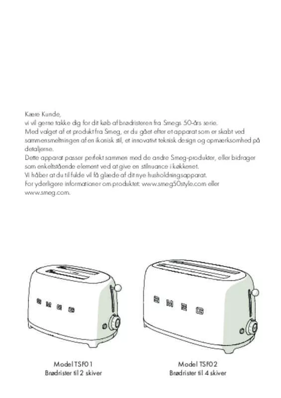 Mode d'emploi SMEG TSF01BLUK