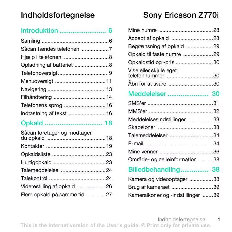 Mode d'emploi SONY ERICSSON Z770