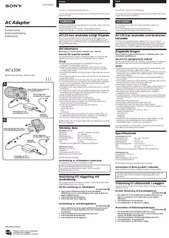 Mode d'emploi SONY AC-LS5K