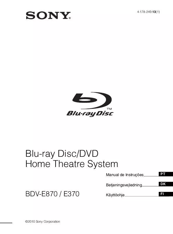 Mode d'emploi SONY BDV-E370