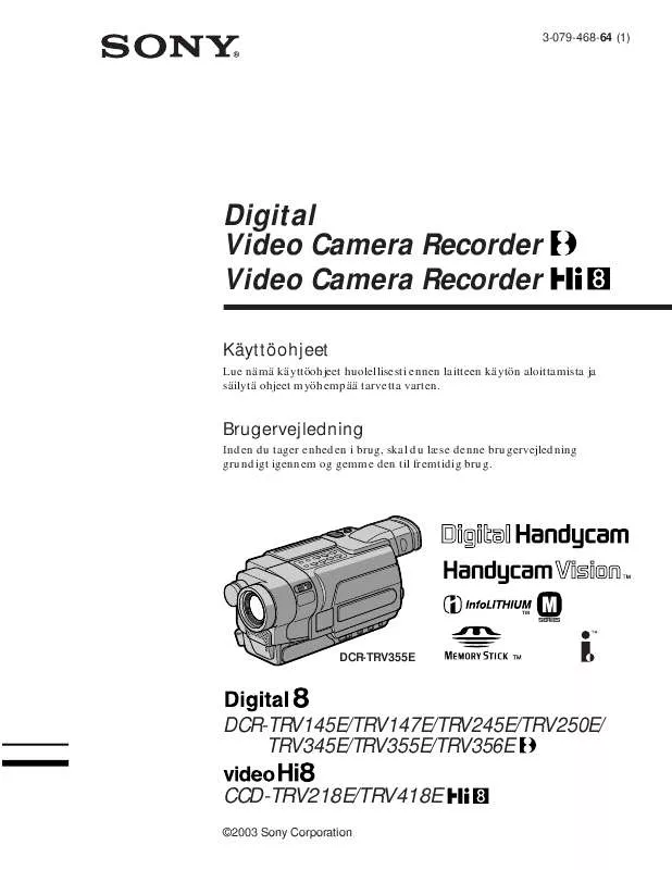 Mode d'emploi SONY CCD-TRV218E