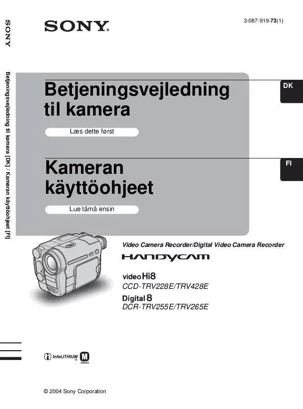 Mode d'emploi SONY CCD-TRV228E