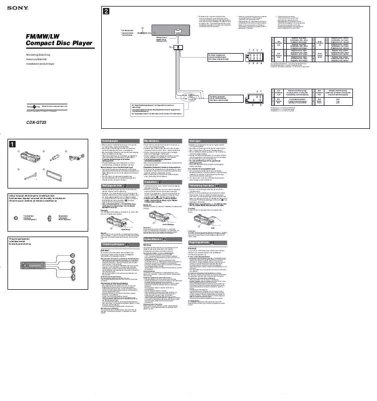 Mode d'emploi SONY CDX-GT23