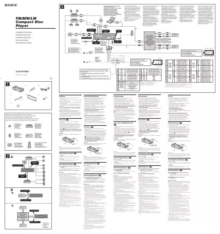 Mode d'emploi SONY CDX-M7850