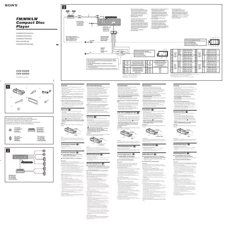 Mode d'emploi SONY CDX-S2020