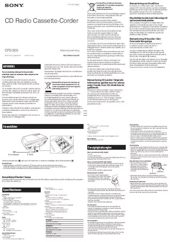 Mode d'emploi SONY CFD-S05