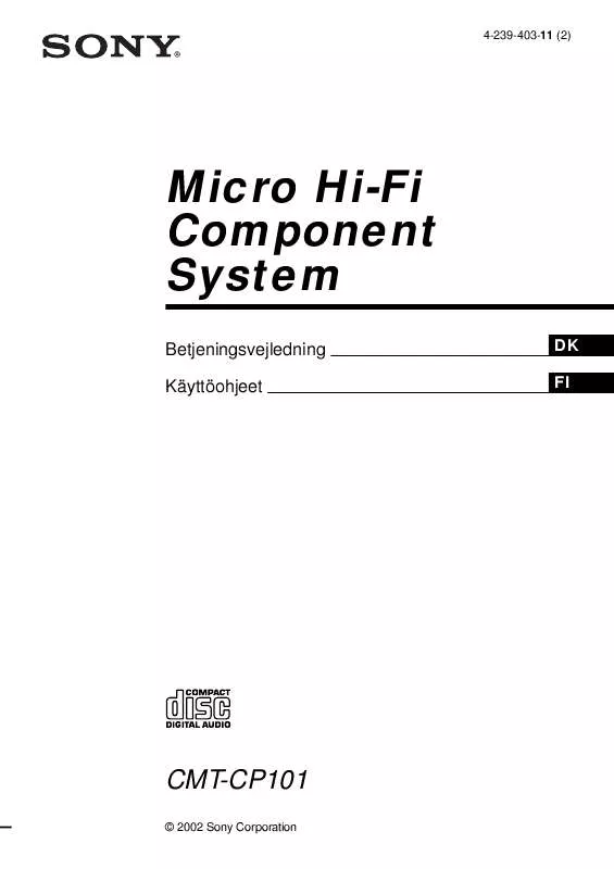 Mode d'emploi SONY CMT-CP101