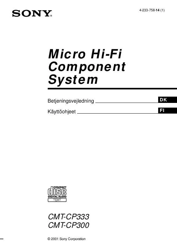 Mode d'emploi SONY CMT-CP300