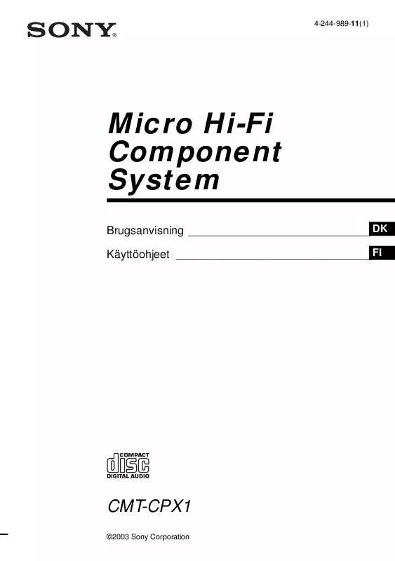 Mode d'emploi SONY CMT-CPX1