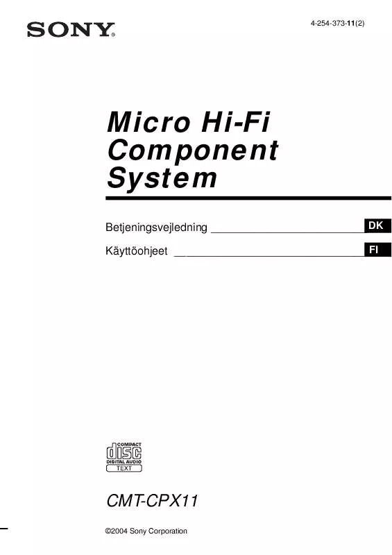 Mode d'emploi SONY CMT-CPX11