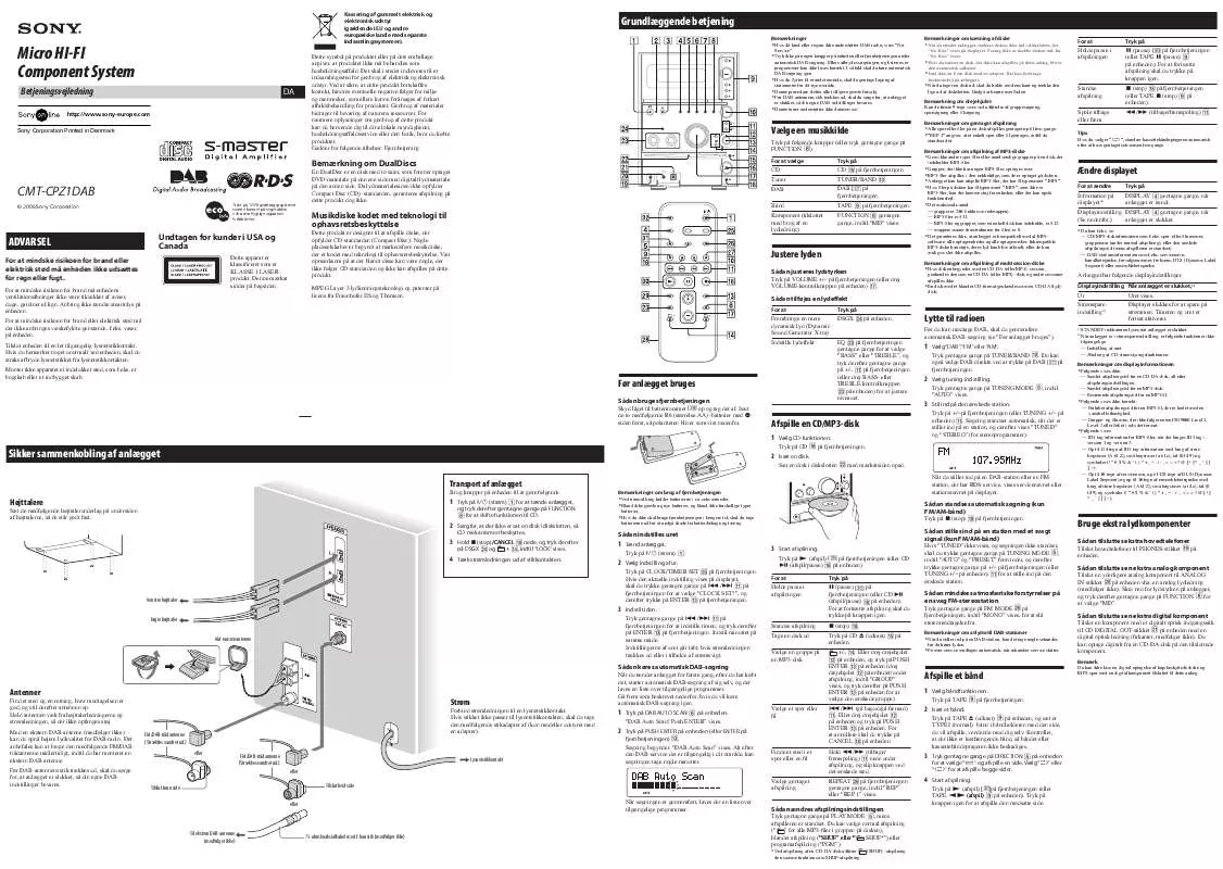 Mode d'emploi SONY CMT-CPZ1DAB