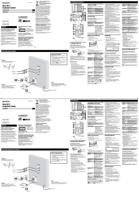 Mode d'emploi SONY CMT-CPZ2