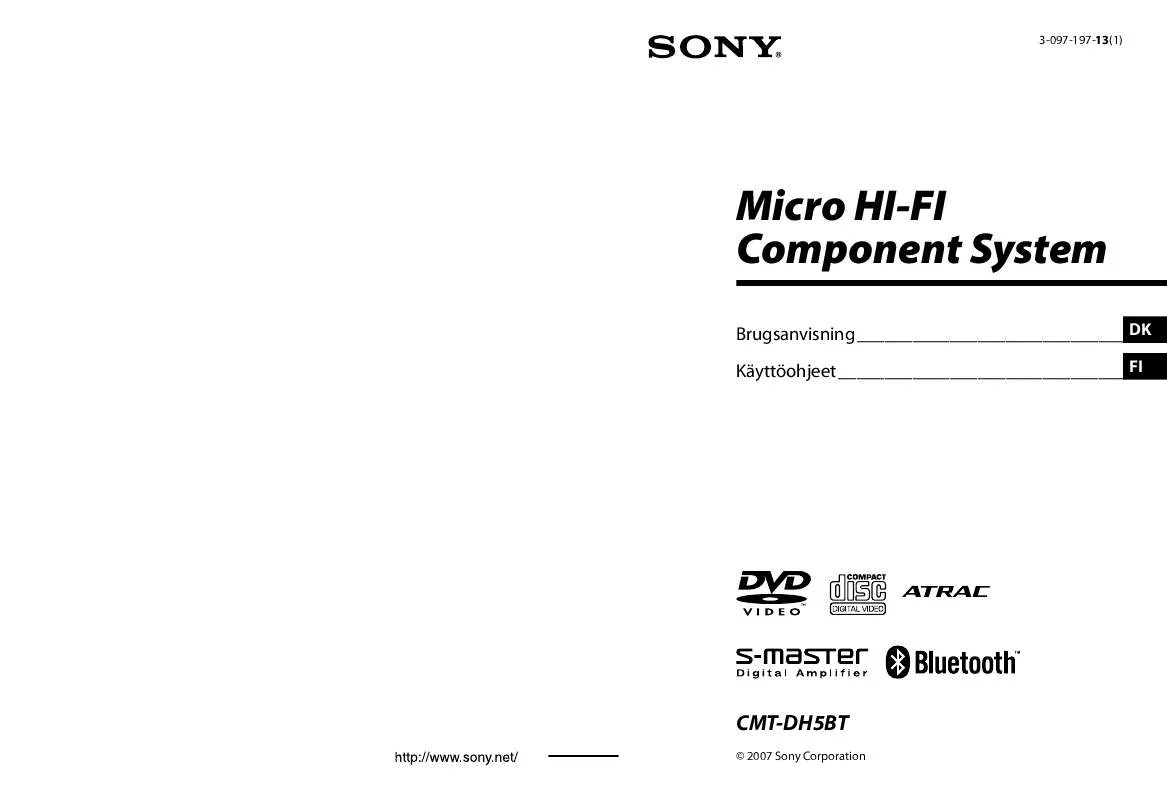 Mode d'emploi SONY CMT-DH5BT