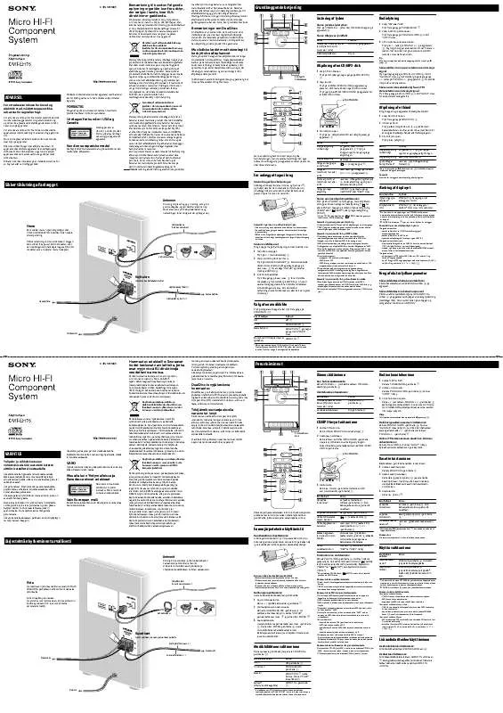 Mode d'emploi SONY CMT-EH15