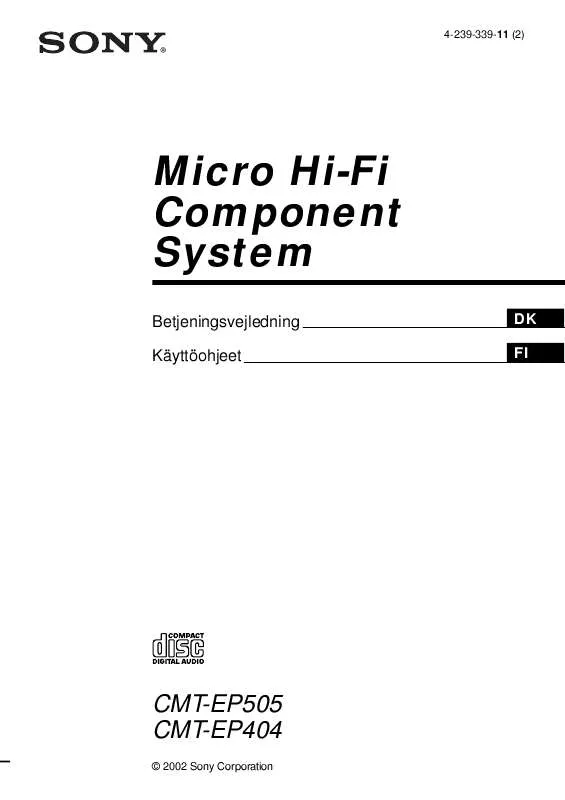 Mode d'emploi SONY CMT-EP505