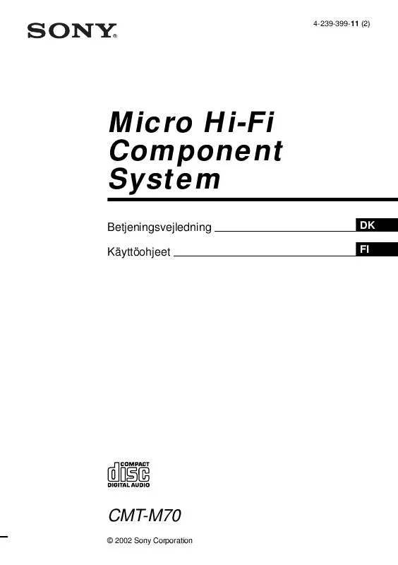 Mode d'emploi SONY CMT-M70