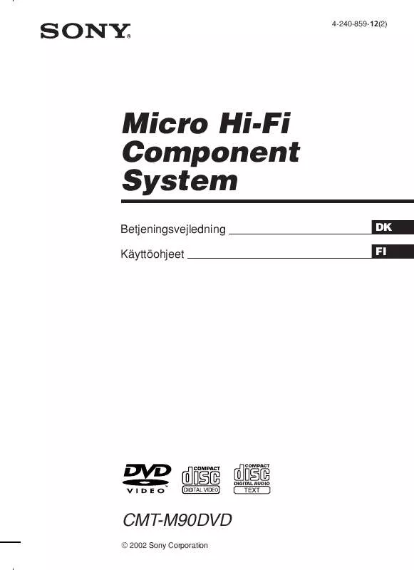 Mode d'emploi SONY CMT-M90DVD