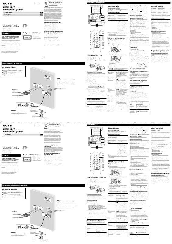 Mode d'emploi SONY CMT-SPZ70