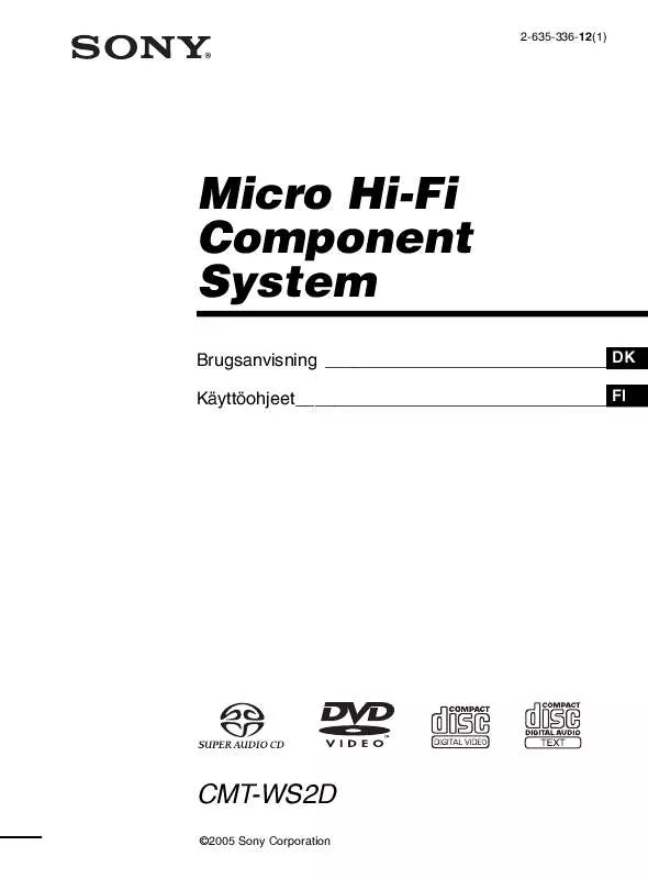 Mode d'emploi SONY CMT-WS2D