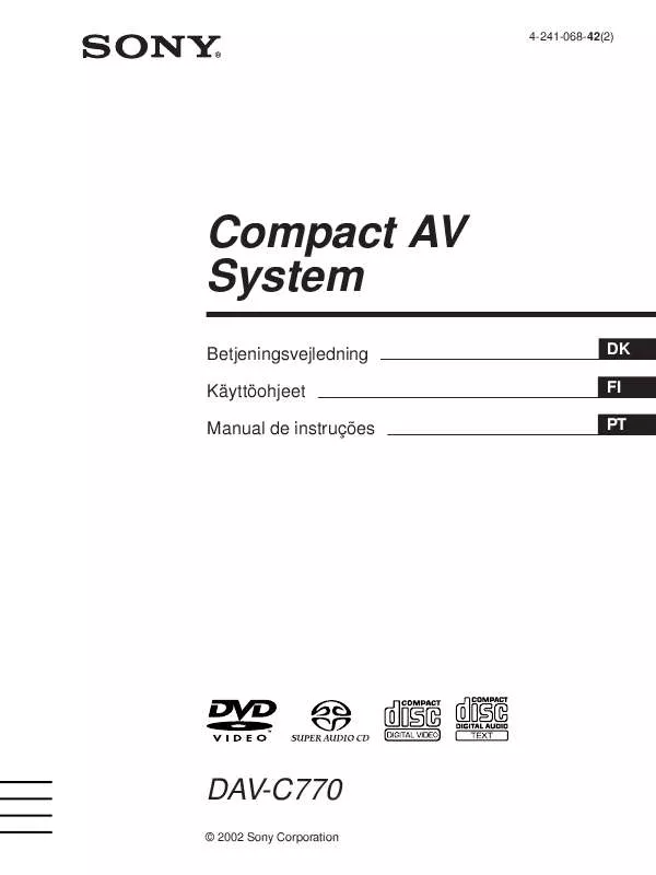 Mode d'emploi SONY DAV-C770