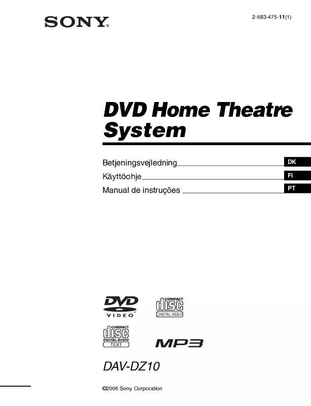 Mode d'emploi SONY DAV-DZ10