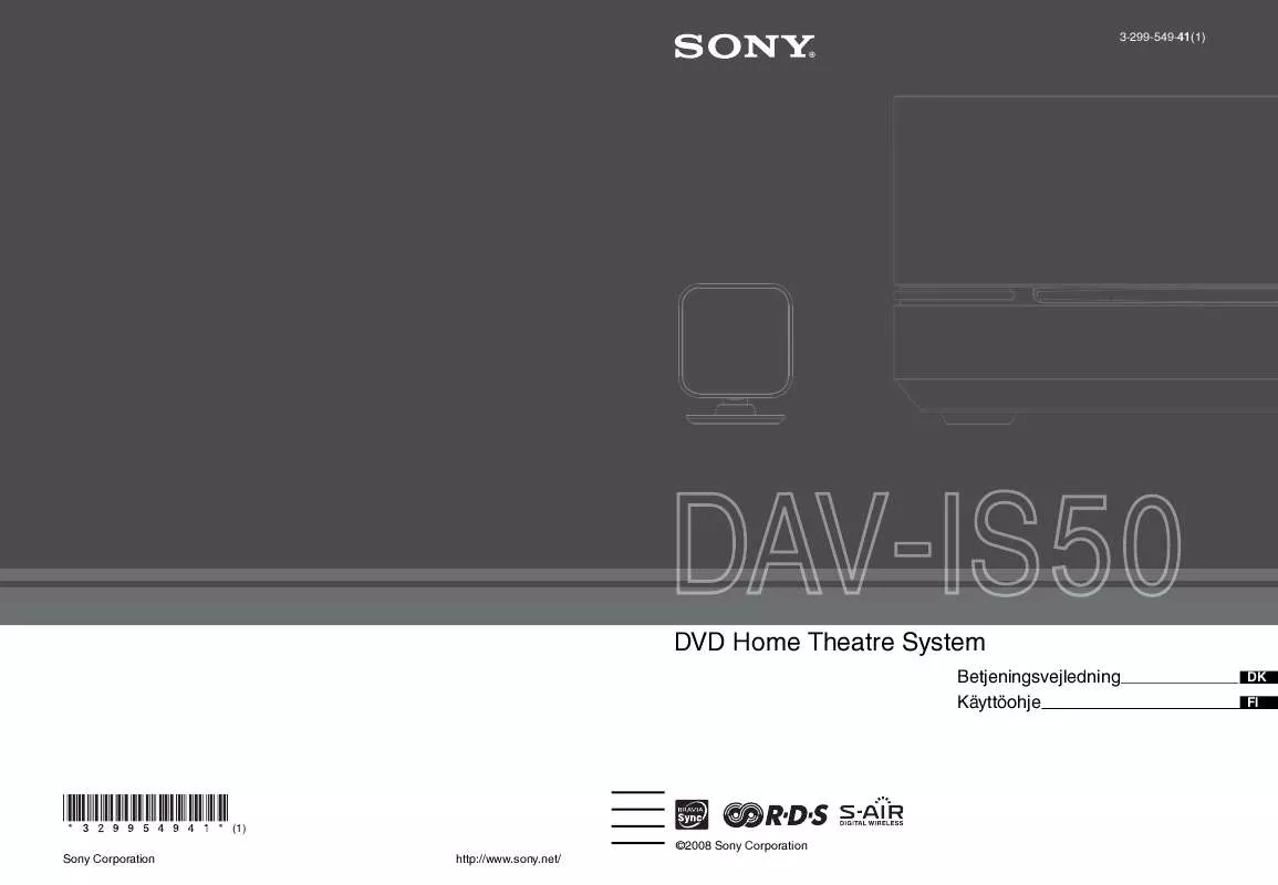 Mode d'emploi SONY DAV-IS50