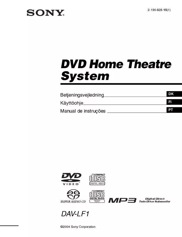 Mode d'emploi SONY DAV-LF1