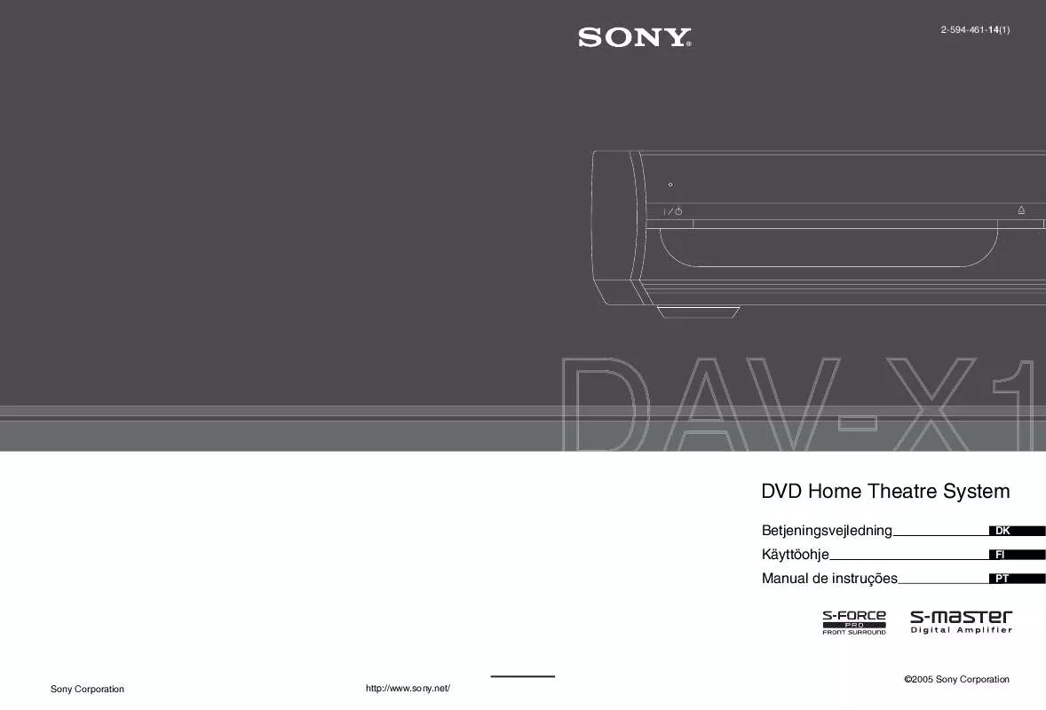 Mode d'emploi SONY DAV-X1