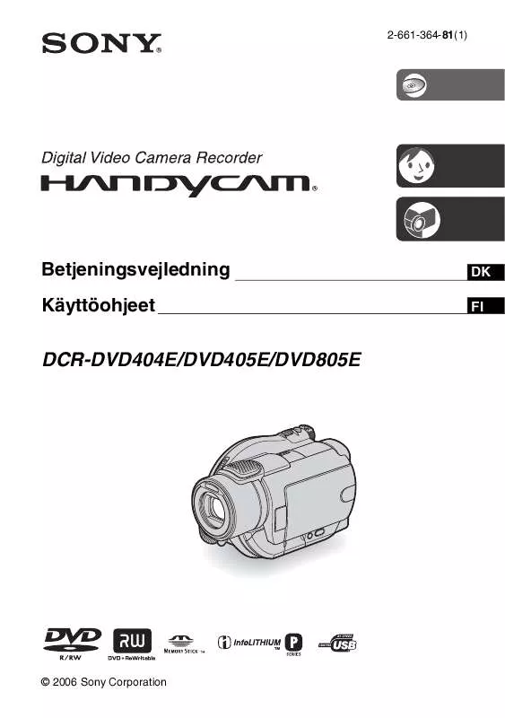 Mode d'emploi SONY DCR-DVD404E