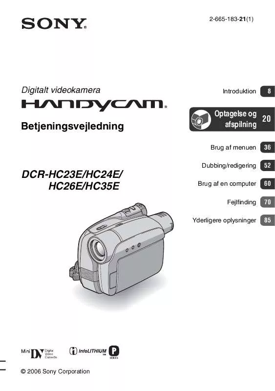 Mode d'emploi SONY DCR-HC23E