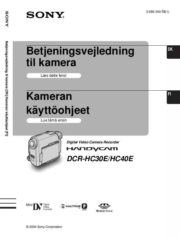 Mode d'emploi SONY DCR-HC30E