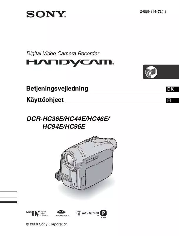 Mode d'emploi SONY DCR-HC36E