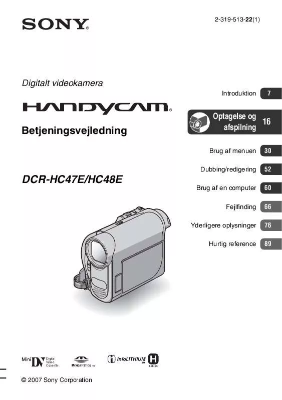 Mode d'emploi SONY DCR-HC47E