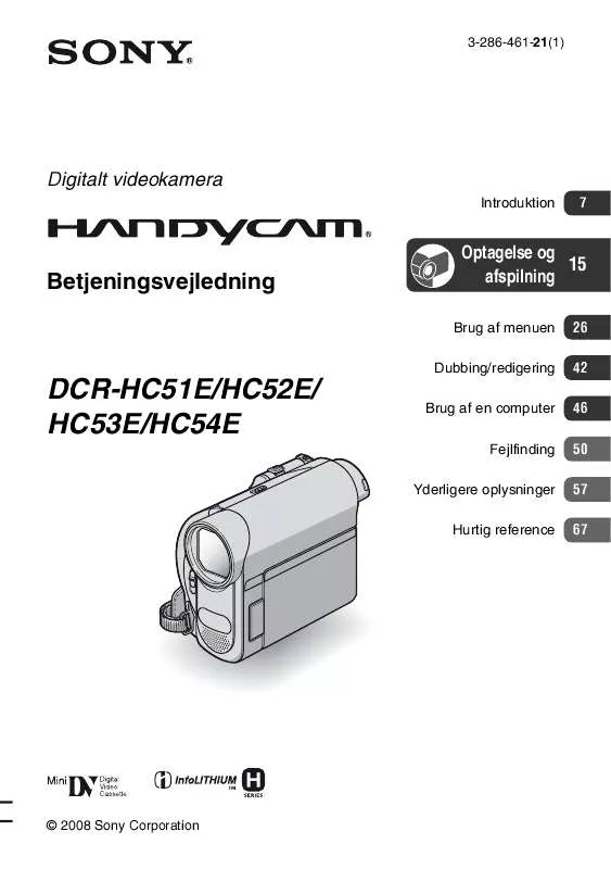 Mode d'emploi SONY DCR-HC51E