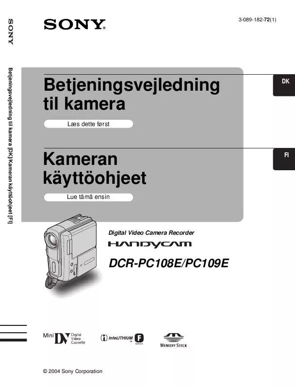 Mode d'emploi SONY DCR-PC108E