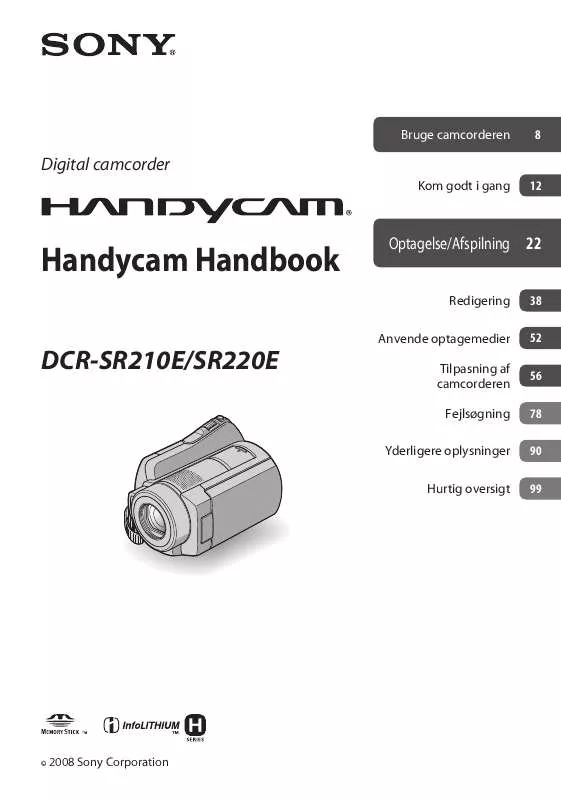 Mode d'emploi SONY DCR-SR210E