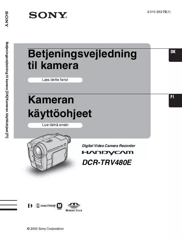 Mode d'emploi SONY DCR-TRV480E