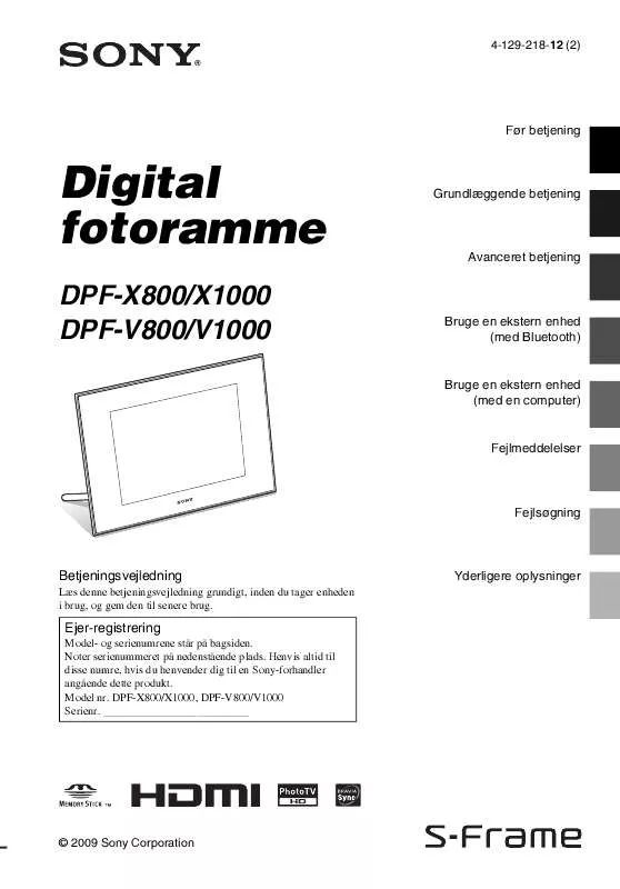 Mode d'emploi SONY DPF-V1000N