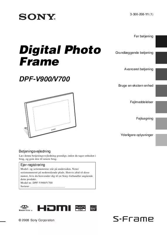 Mode d'emploi SONY DPF-V700