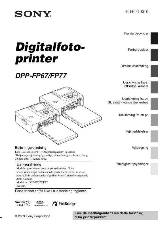 Mode d'emploi SONY DPP-FP67