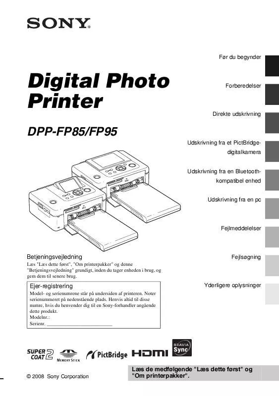 Mode d'emploi SONY DPP-FP85