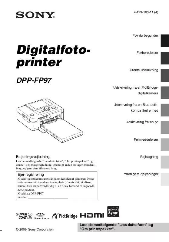 Mode d'emploi SONY DPP-FP97